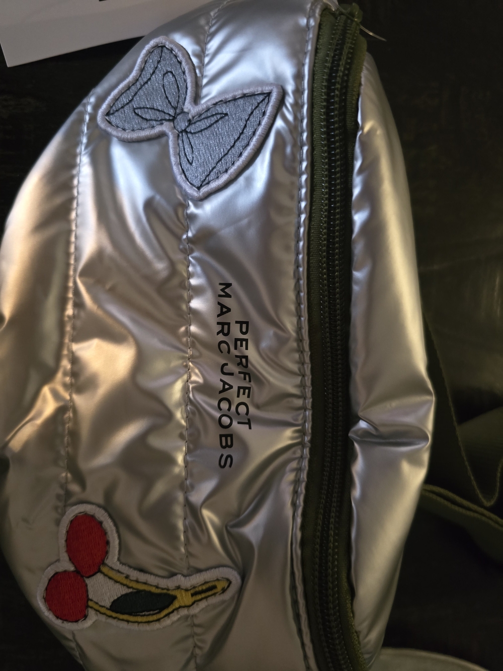Marc Jacobs BeautySilver Metallic  with Embroidered Patches Fanny Pack